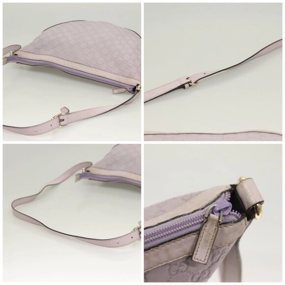 GUCCI GG Canvas Guccissima Bag Leather Outlet Purple Gold 272380 Auth BA2809 - Picture 16 of 16